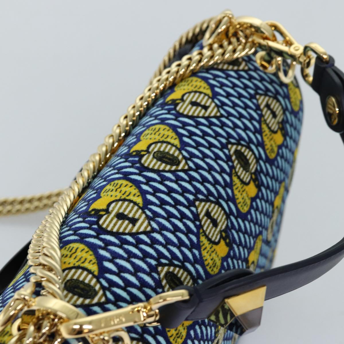 Fendi Blue Suede Shoulder Bag