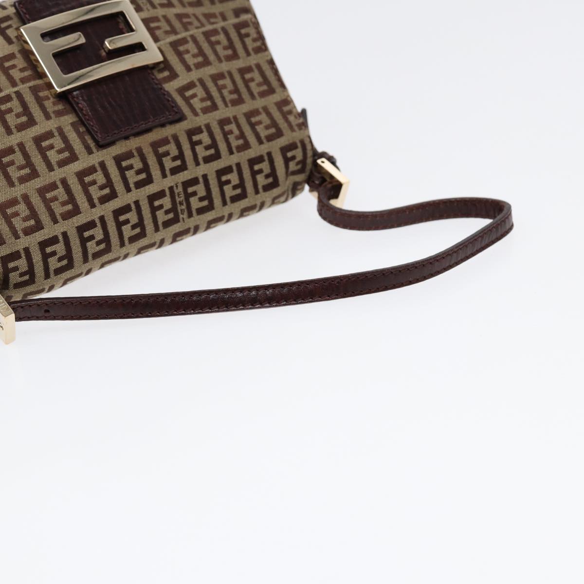 Fendi Mamma Baguette Brown Canvas Hand Bag