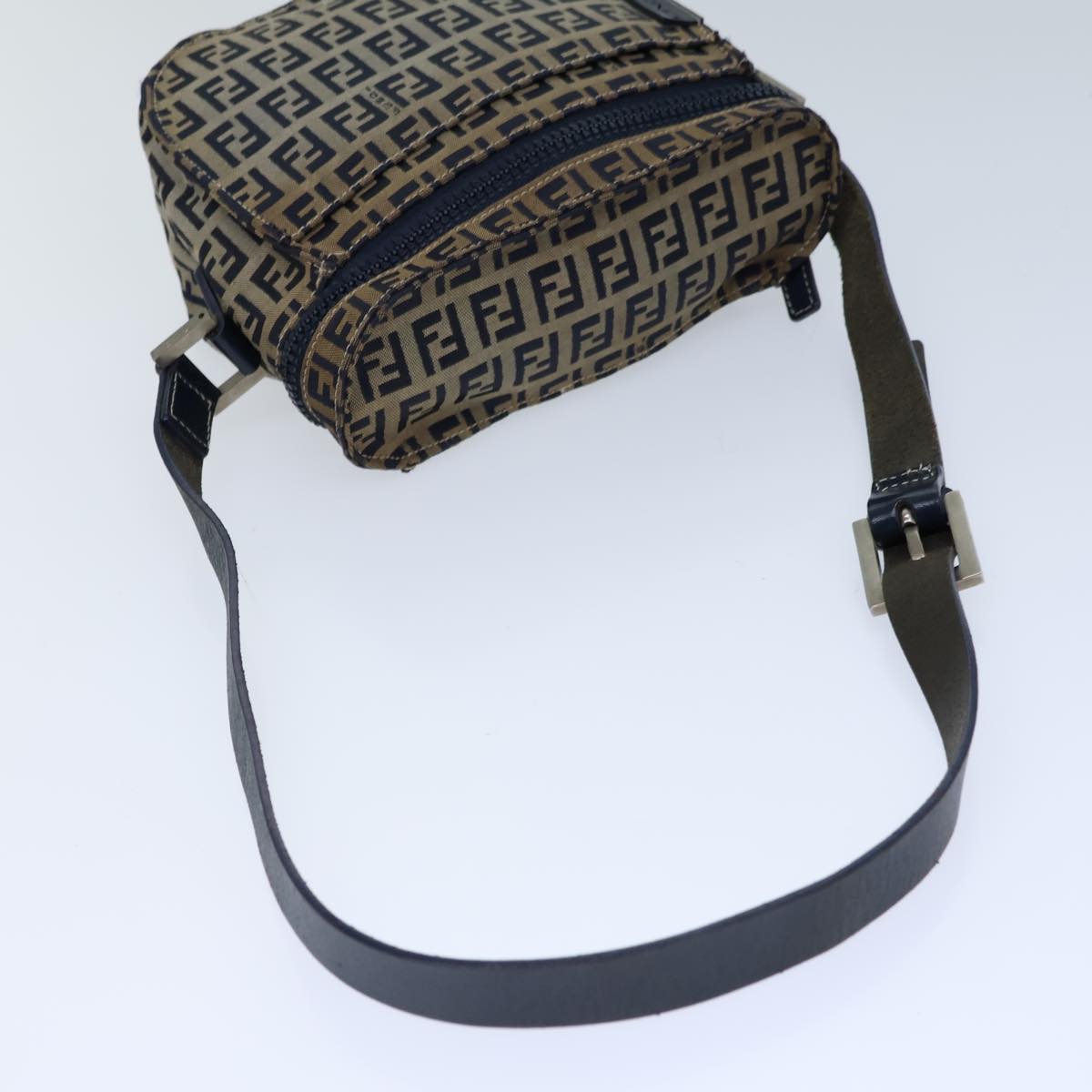 Fendi Zucchino Navy Canvas Shoulder Bag