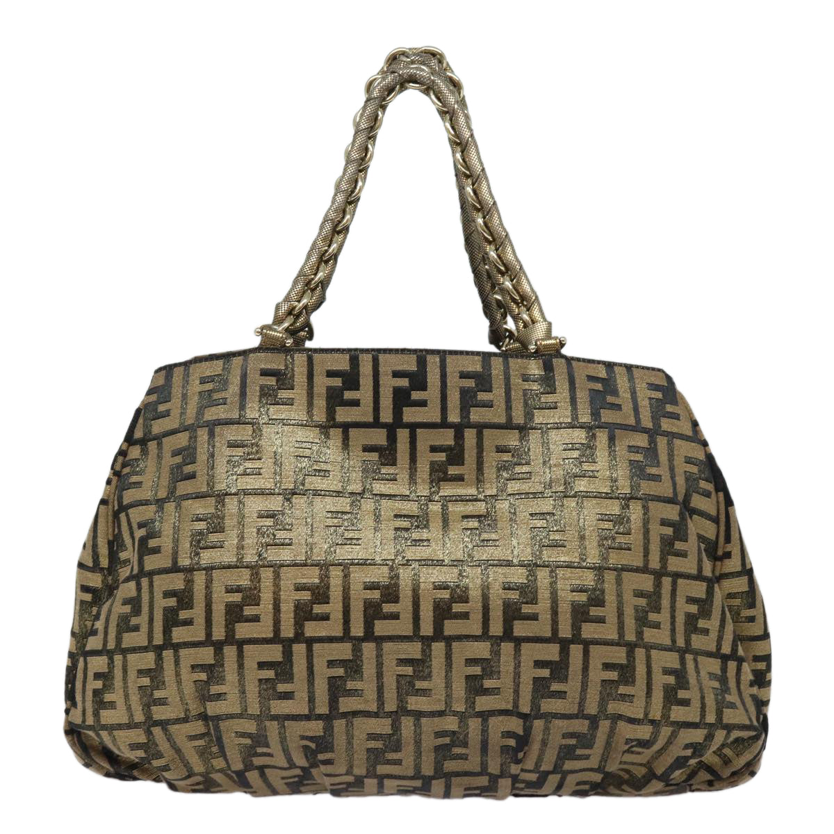 Fendi Zucca Gold Canvas Hand Bag