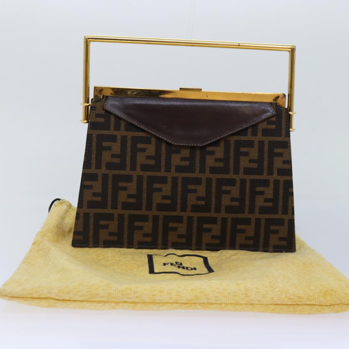 Fendi Zucca Brown Canvas Hand Bag