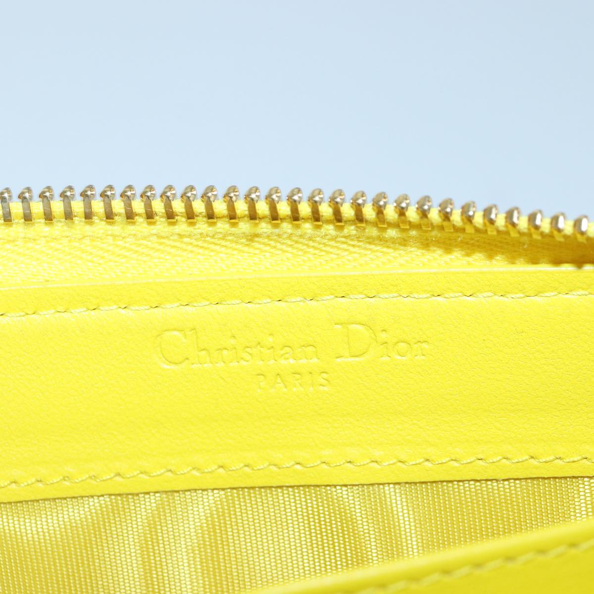 Dior Cannage Lady Yellow Leather Wallet Accessories