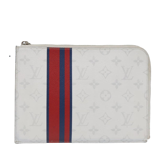 Louis Vuitton Jules White Canvas Clutch Bag