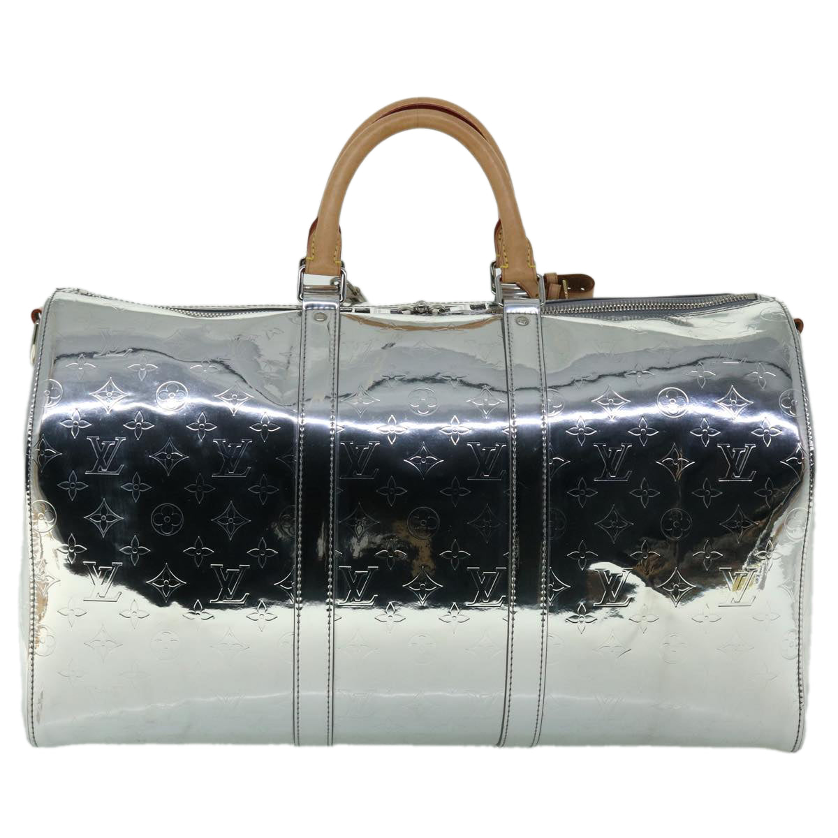 Louis Vuitton Keepall Bandouliere 50 Silver Canvas Travel Bag