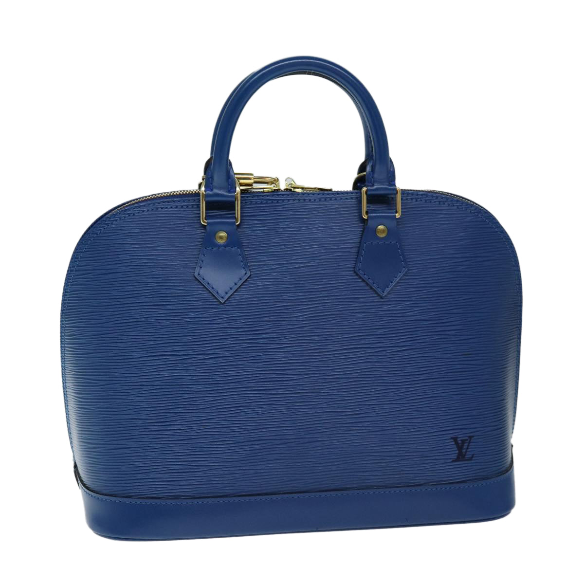 Louis Vuitton Alma Blue Leather Hand Bag