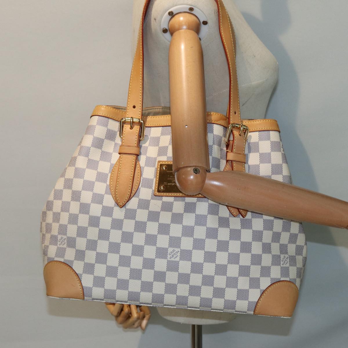 Louis Vuitton Hampstead Beige Canvas Tote Bag