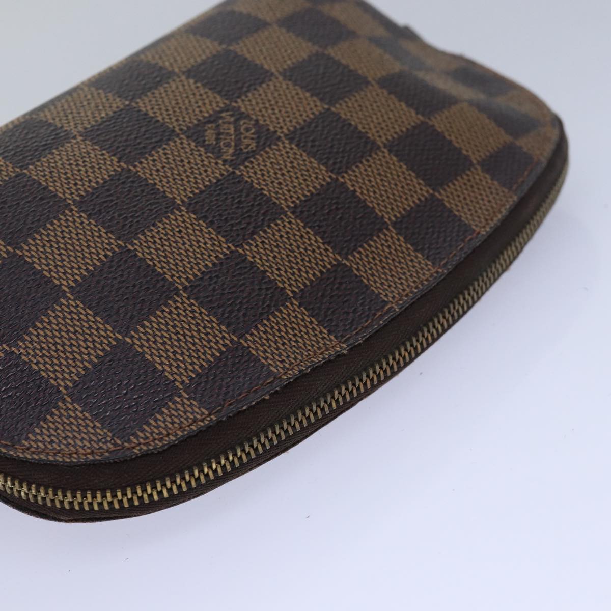 Louis Vuitton Cosmetic Pouch Brown Canvas Wallet Accessories