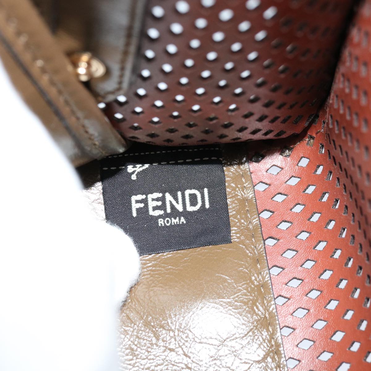 Fendi White Leather Clutch Bag