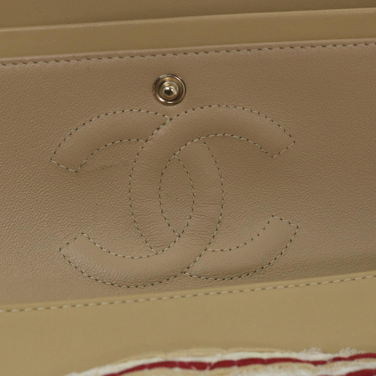 Chanel Classic Flap Beige Canvas Shoulder Bag