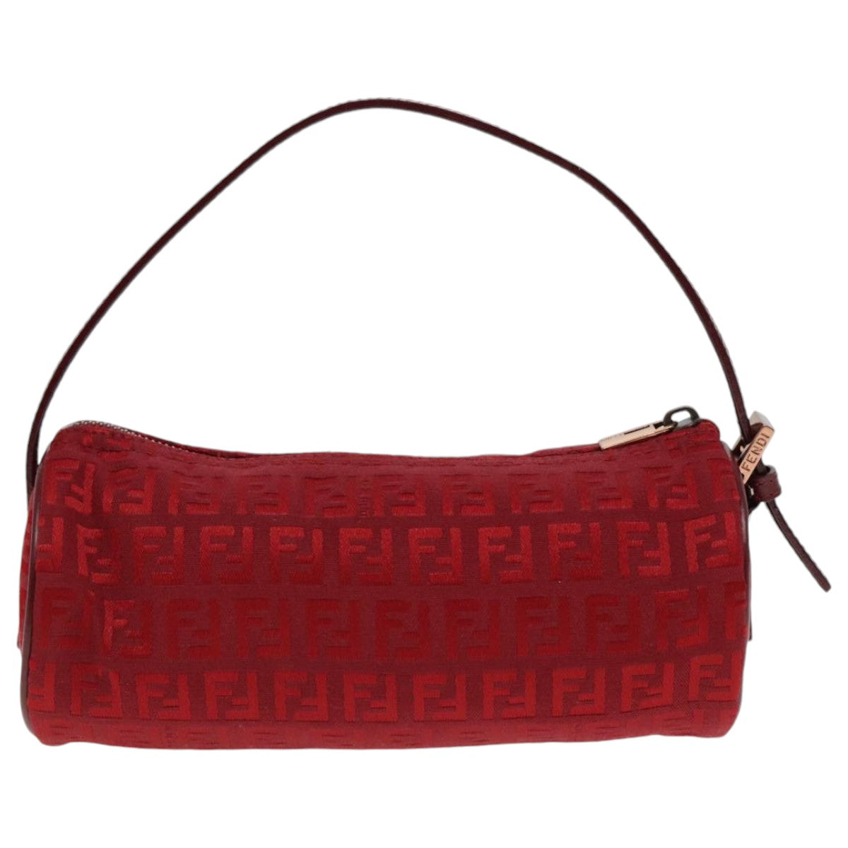 Fendi Baguette Red Canvas Clutch Bag