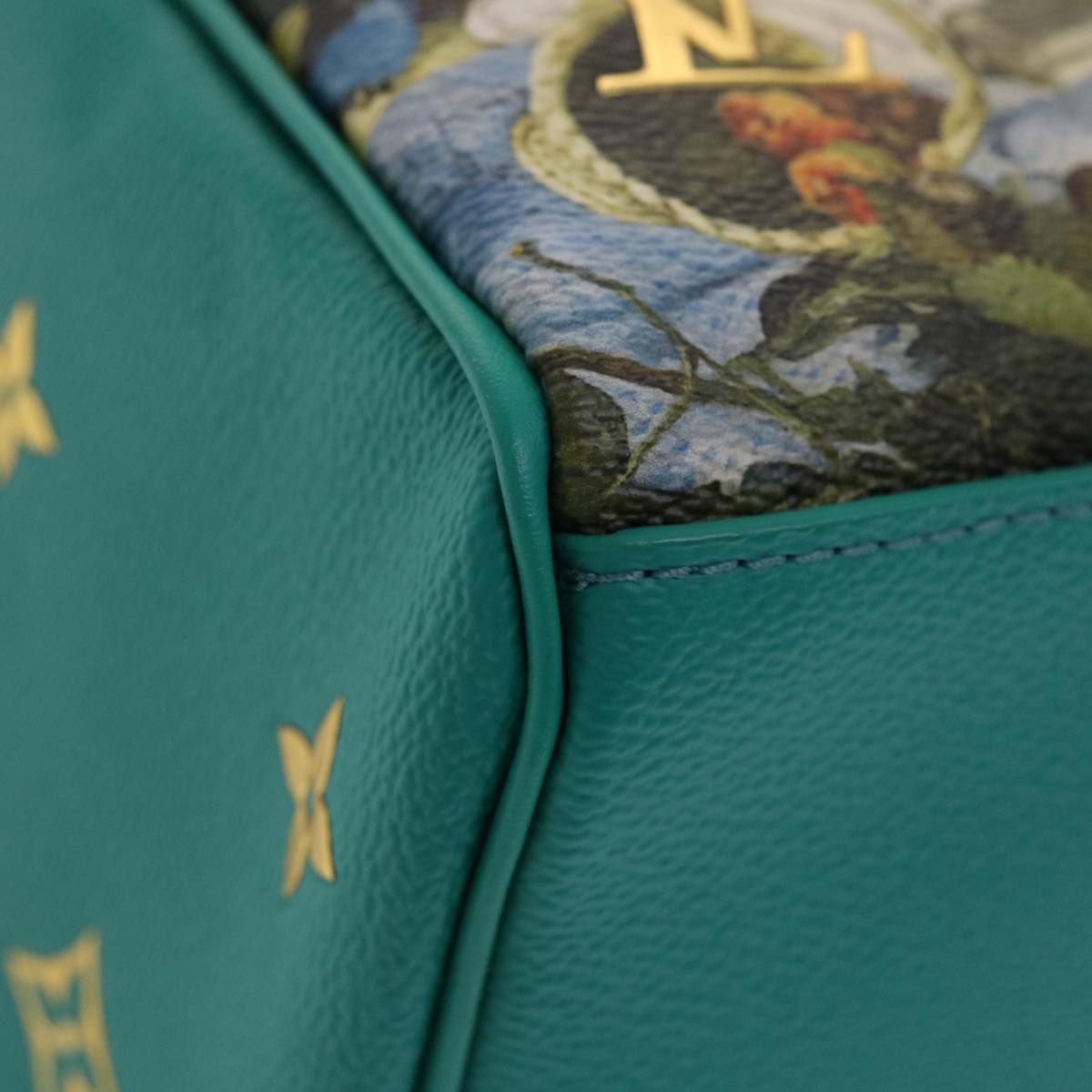 Louis Vuitton Speedy 30 Green Leather Hand Bag