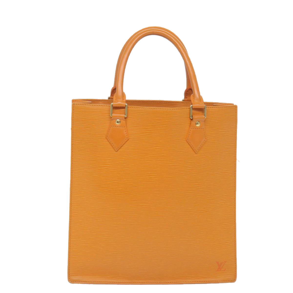 Louis Vuitton Sac Plat Orange Leather Hand Bag