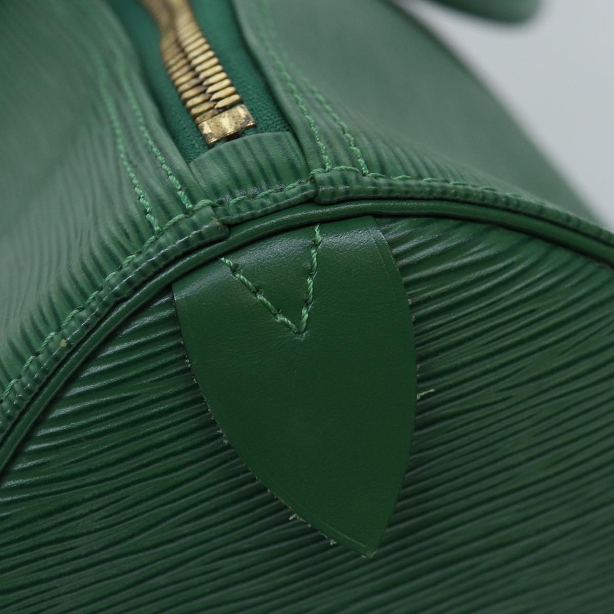 Louis Vuitton Keepall 45 Green Leather Travel Bag