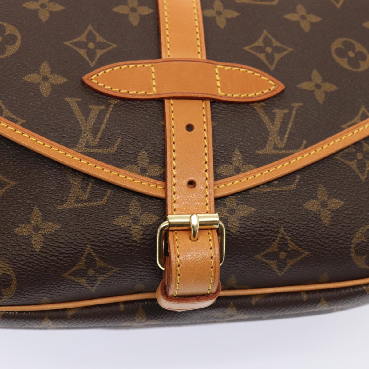 Louis Vuitton Saumur Brown Canvas Shoulder Bag