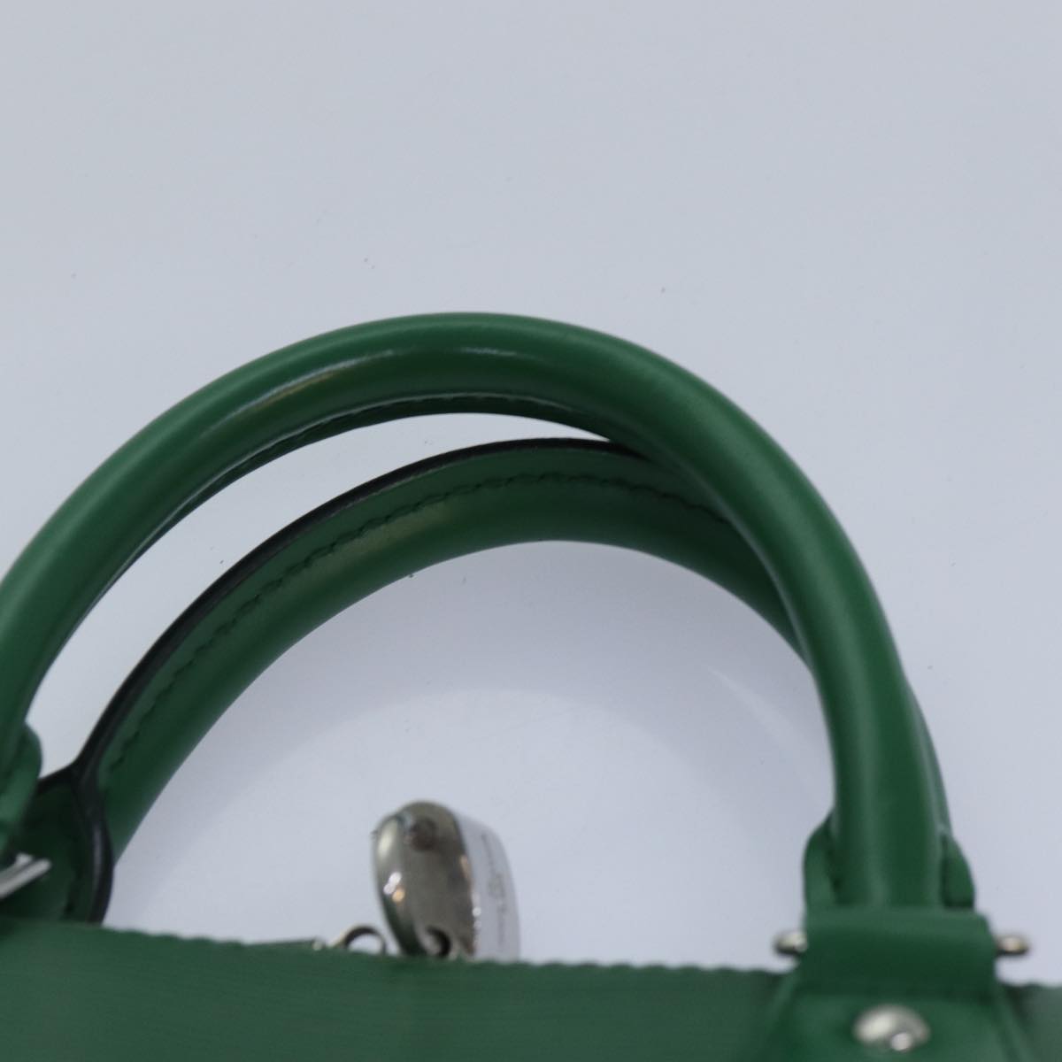 Louis Vuitton Alma Green Calfskin Hand Bag