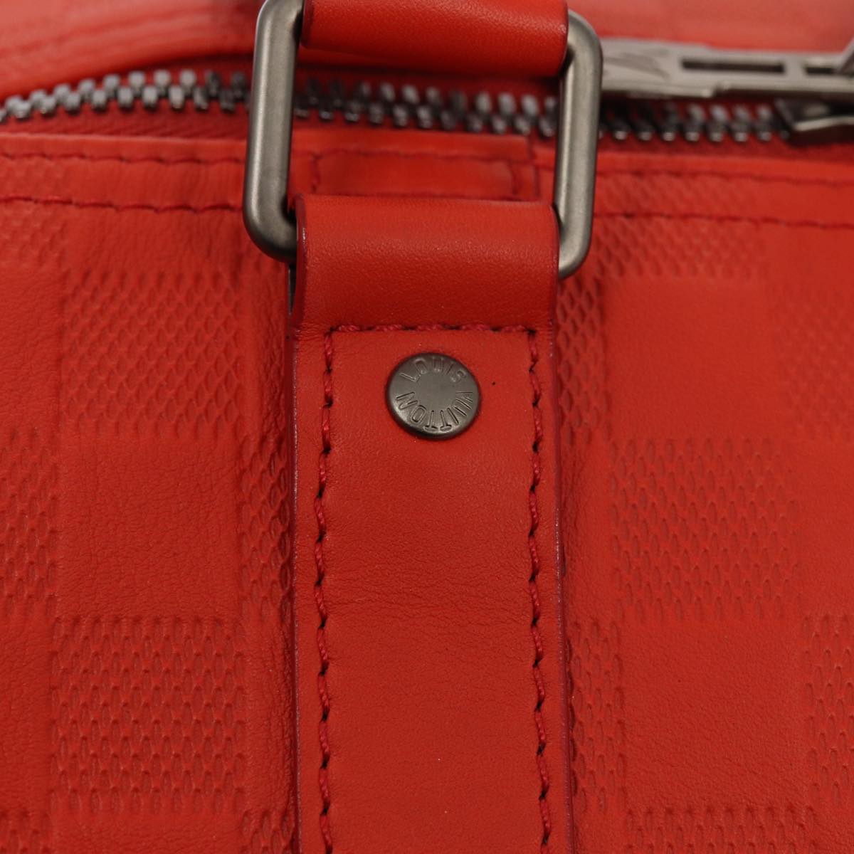 Louis Vuitton Keepall Bandouliere 45 Red Leather Travel Bag