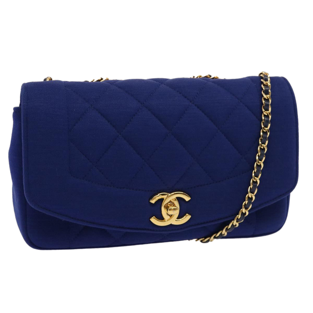 Chanel Diana Blue Canvas Shoulder Bag