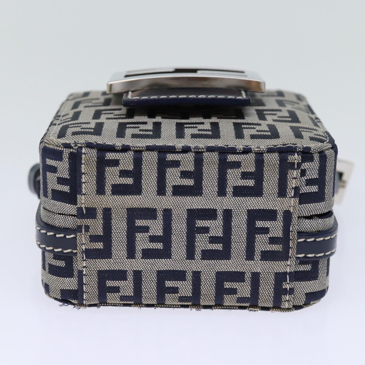 Fendi Zucchino Navy Canvas Clutch Bag