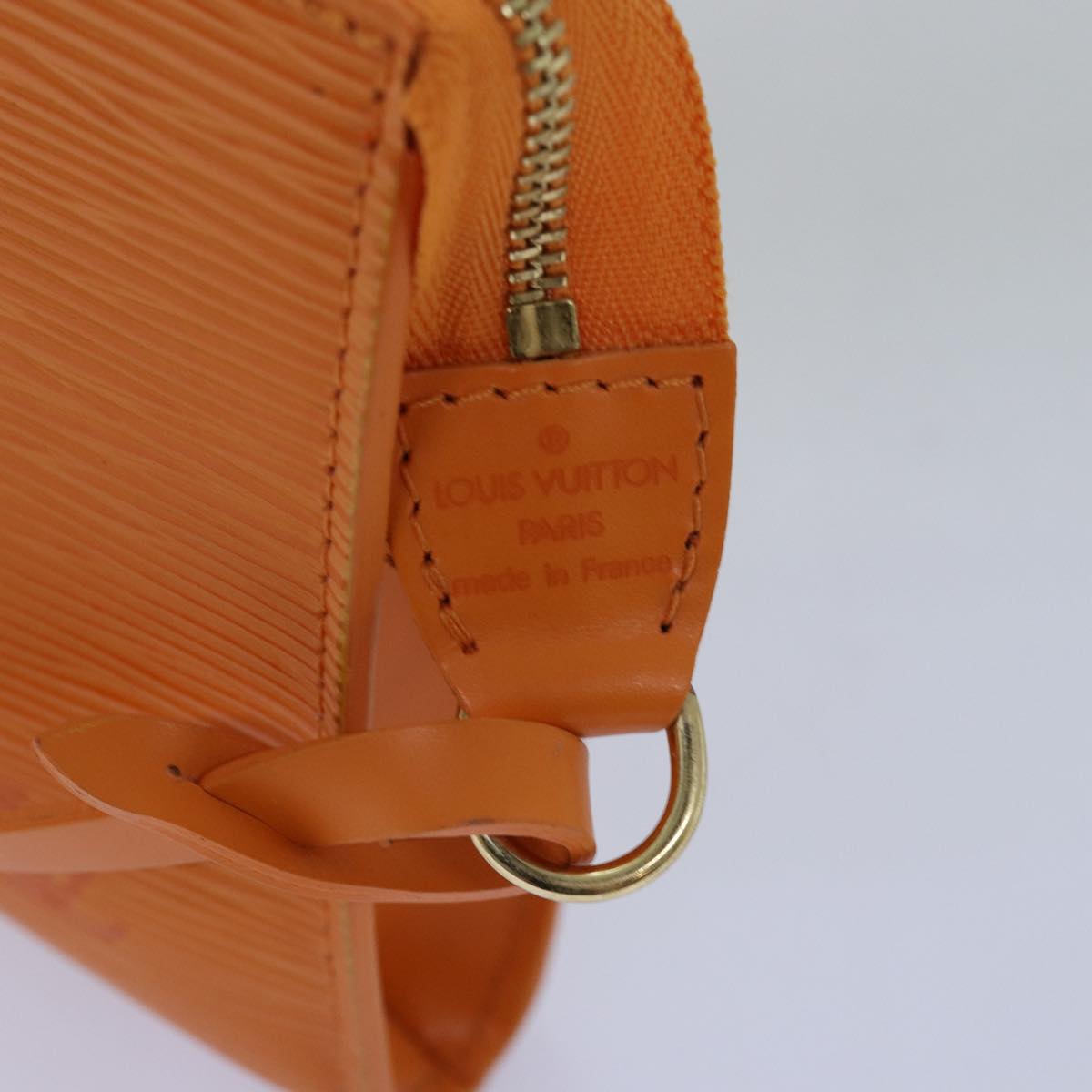 Louis Vuitton Pochette Accessoire Orange Leather Clutch Bag