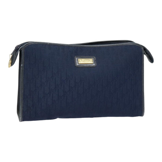 Dior Trotter Navy Canvas Clutch Bag