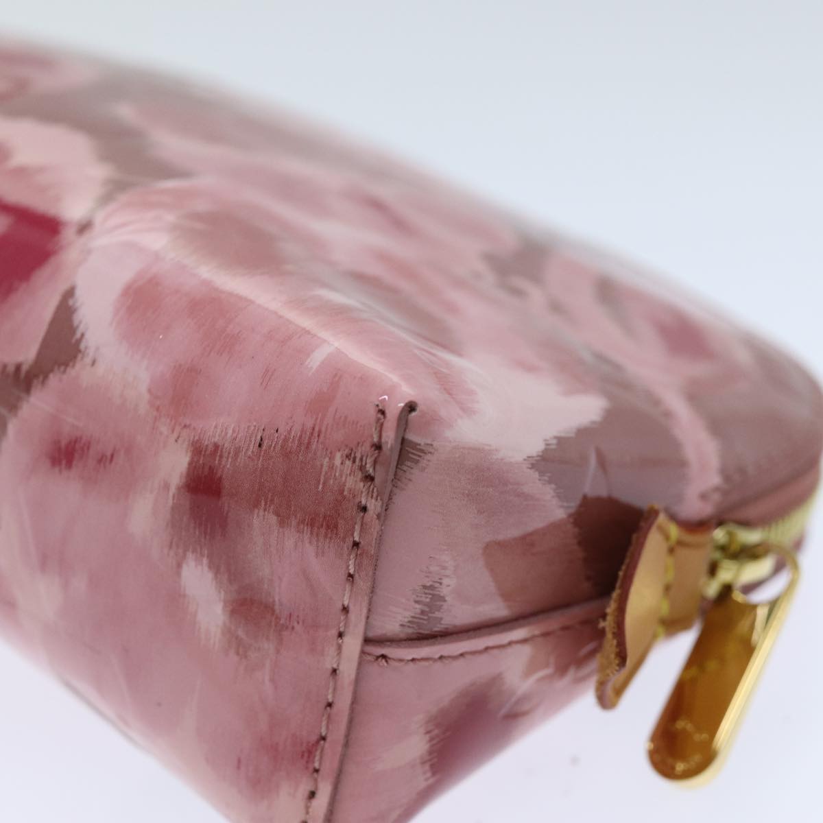 Louis Vuitton Cosmetic Pouch Pink Patent Leather Clutch Bag