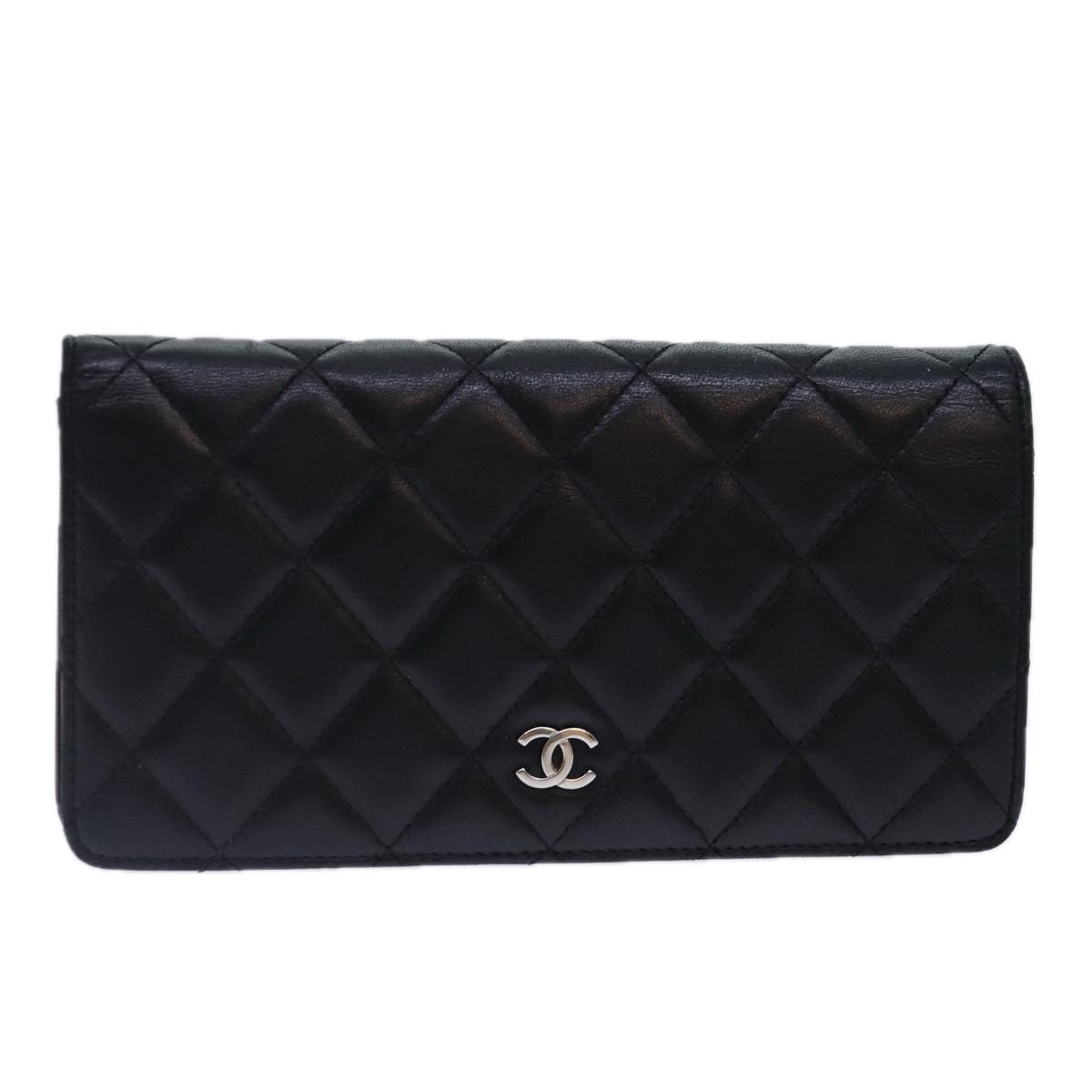 Chanel Matelassé Black Leather Wallet Accessories