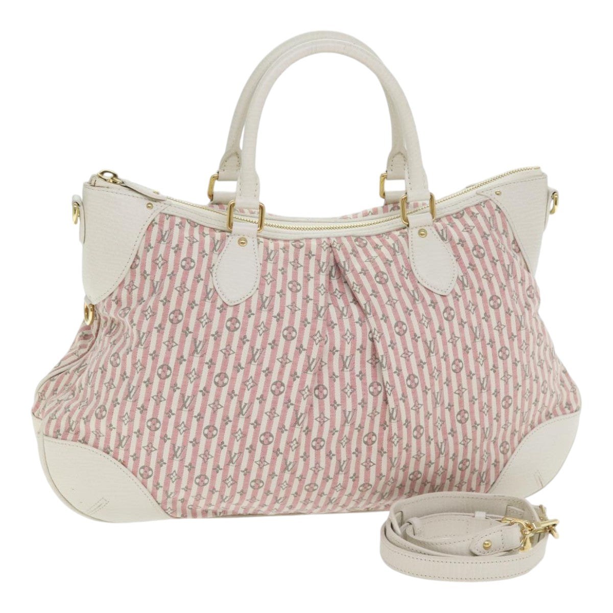 Louis Vuitton Croisette Pink Cotton Hand Bag