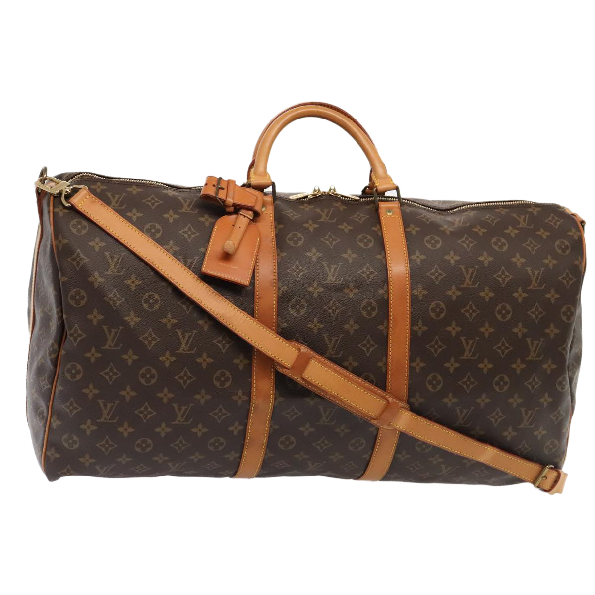 Louis Vuitton Keepall Bandoulière 60 Brown Canvas Travel Bag