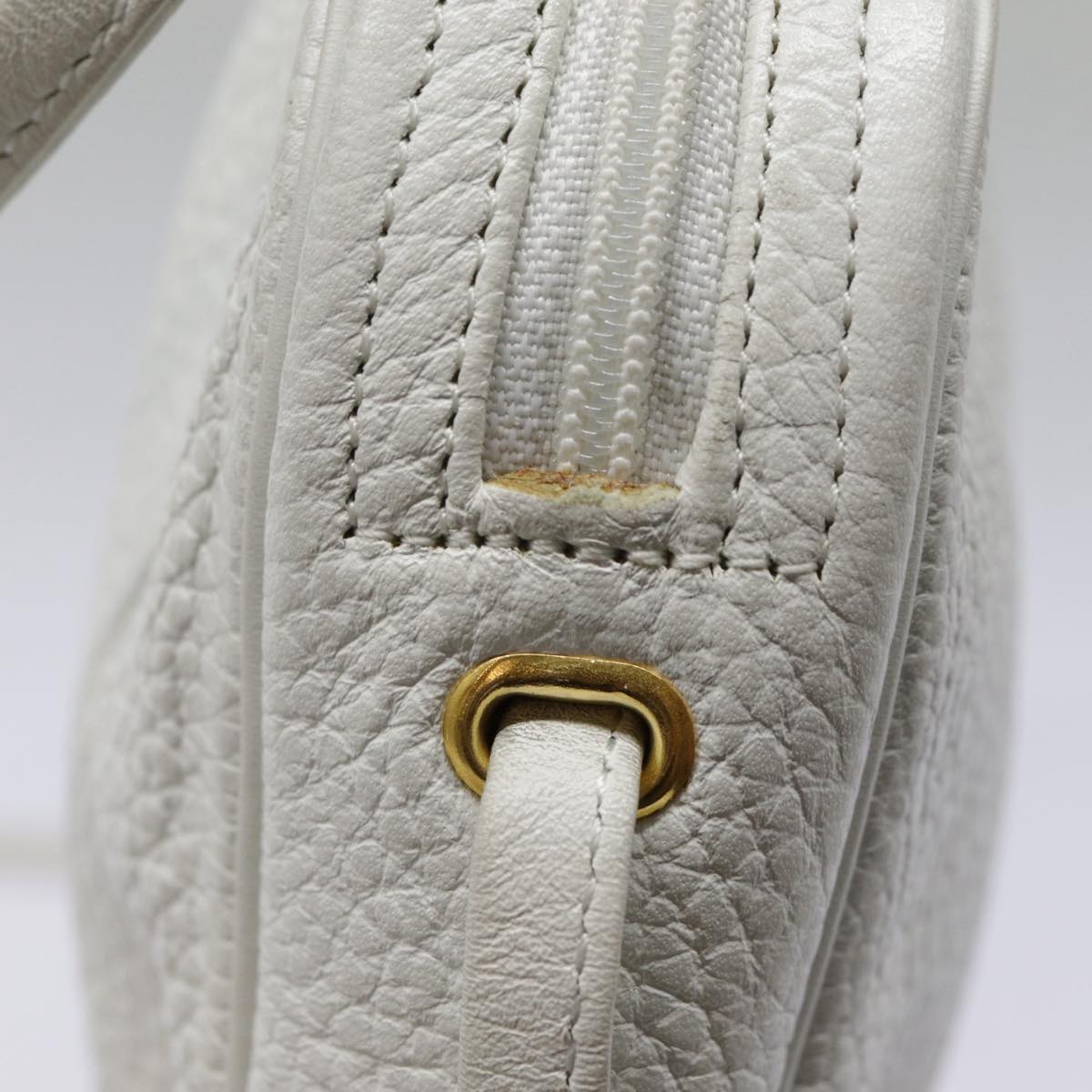 Dior CD White Leather Shoulder Bag