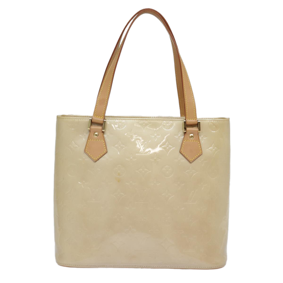 Louis Vuitton Houston Beige Patent Leather Hand Bag