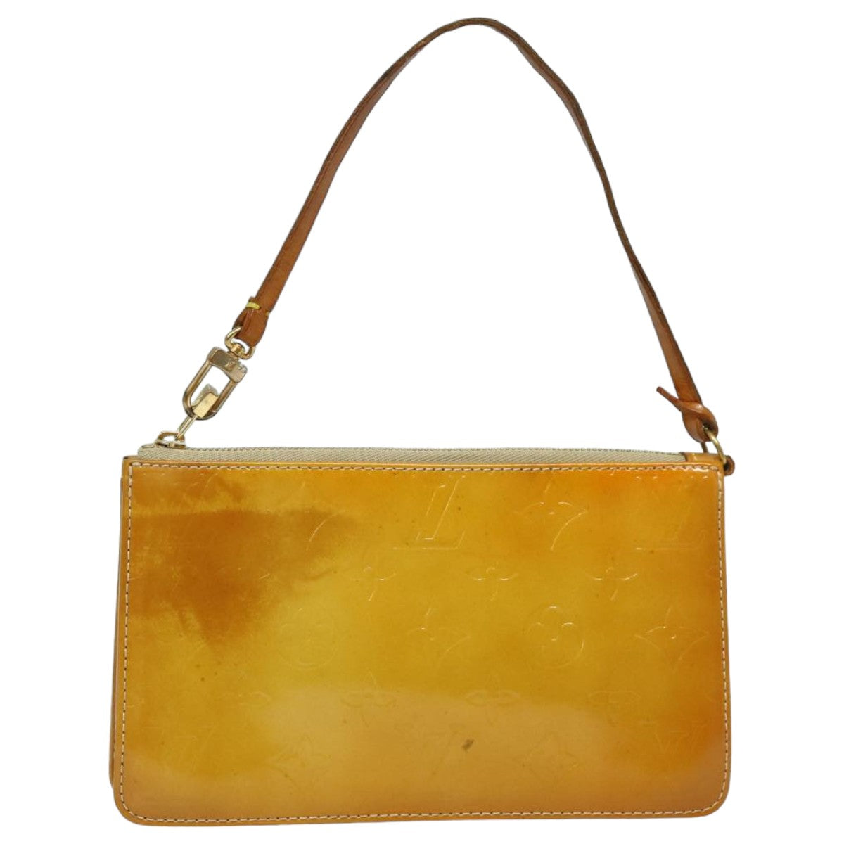 Louis Vuitton Lexington Camel Patent Leather Clutch Bag