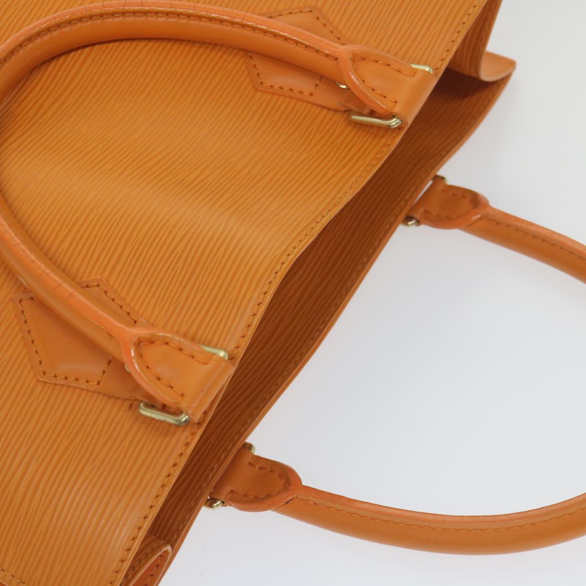 Louis Vuitton Sac Plat Orange Leather Hand Bag