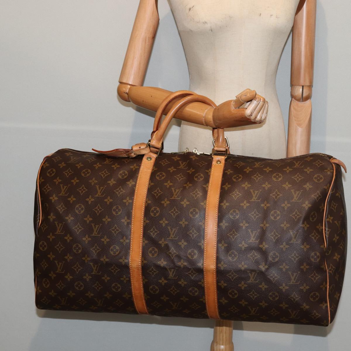 Louis Vuitton Keepall 60 Brown Canvas Travel Bag