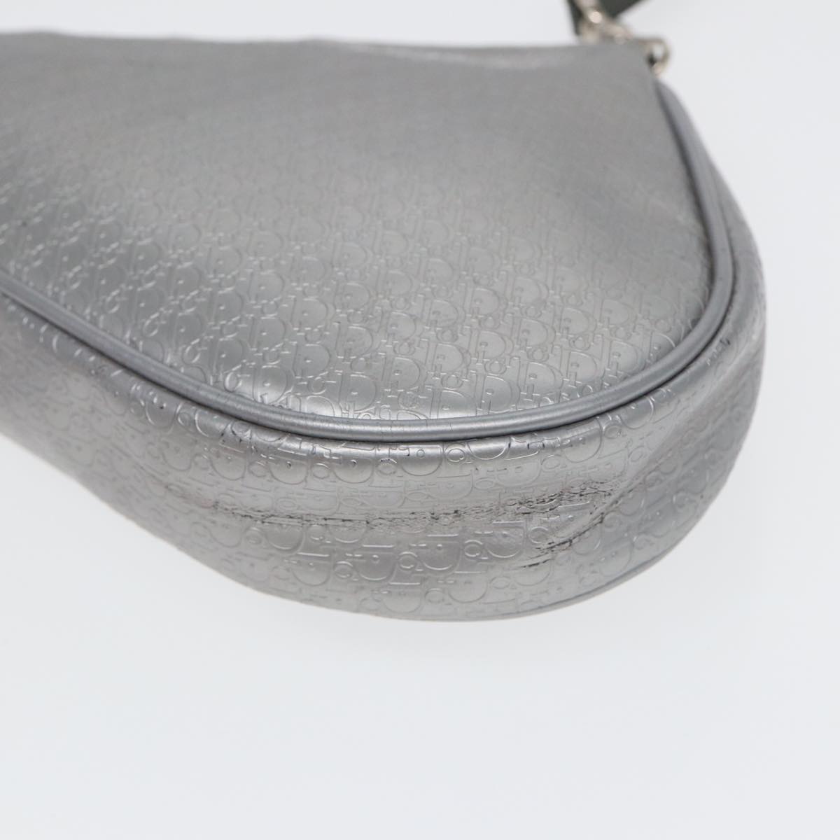 Dior Saddle Silver Canvas Clutch Bag