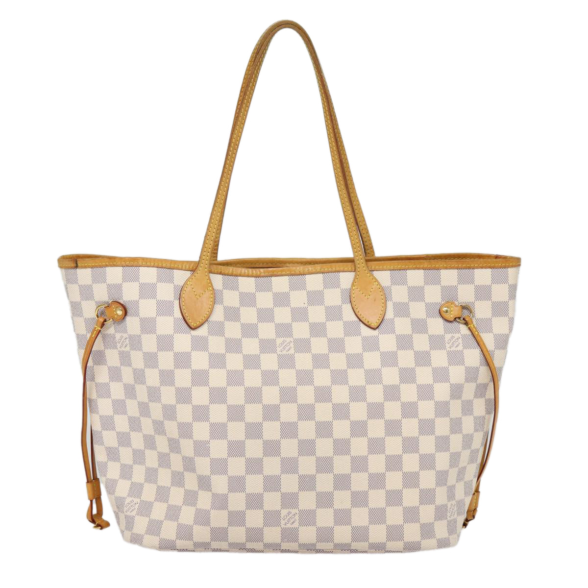 Louis Vuitton Neverfull MM White Canvas Tote Bag