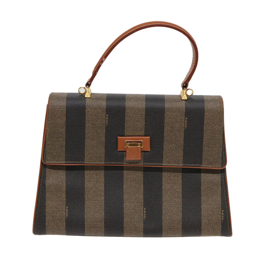 Fendi Pecan Brown Canvas Hand Bag