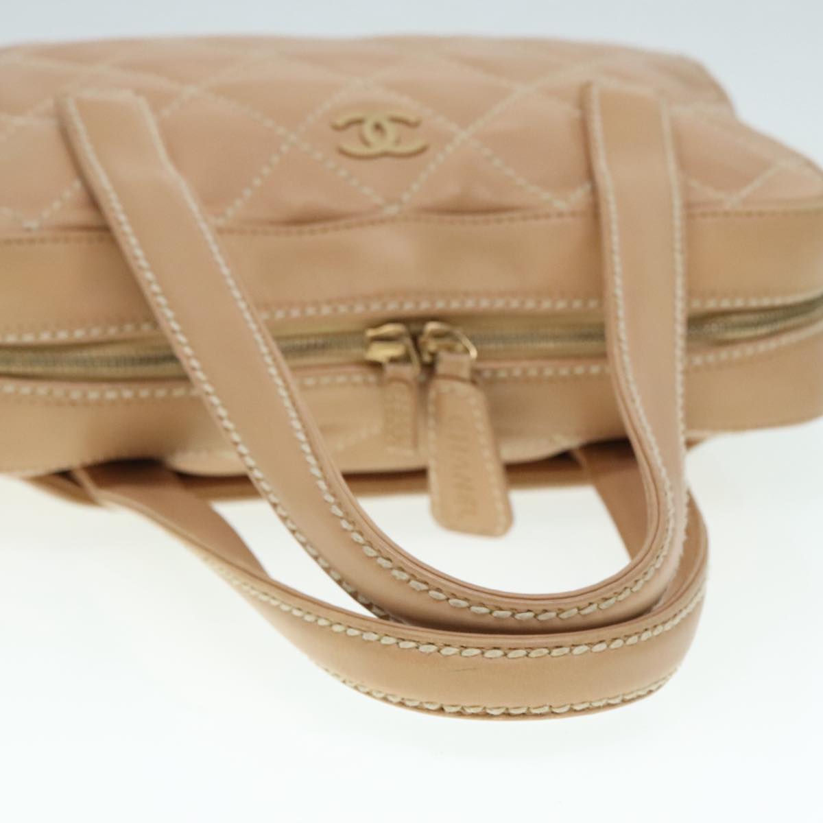 Chanel Wild stitch Beige Leather Hand Bag