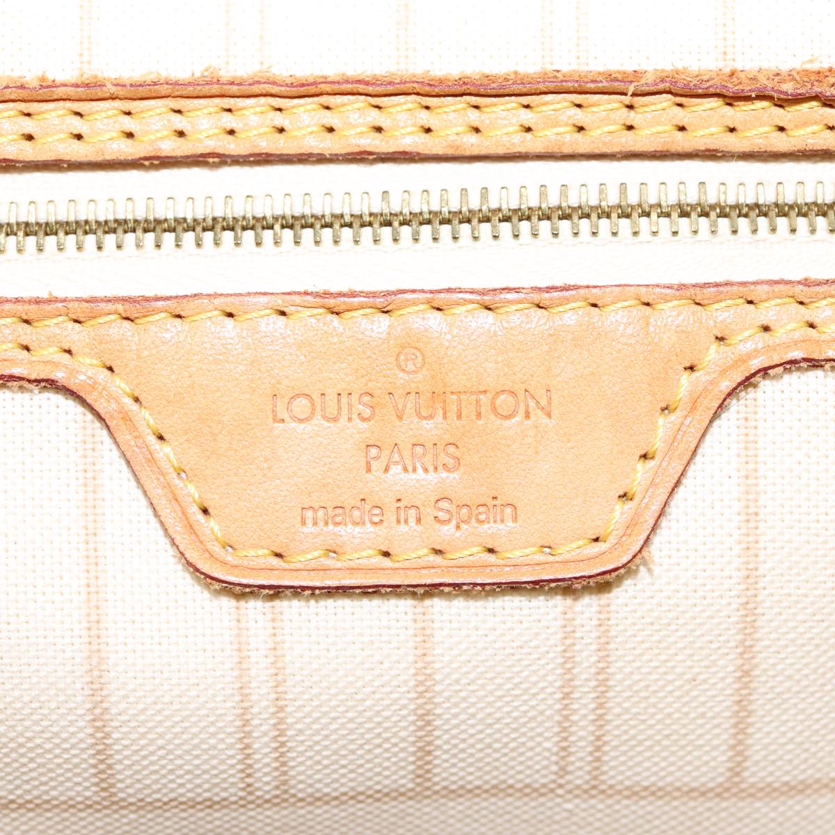 Louis Vuitton Neverfull MM White Canvas Tote Bag