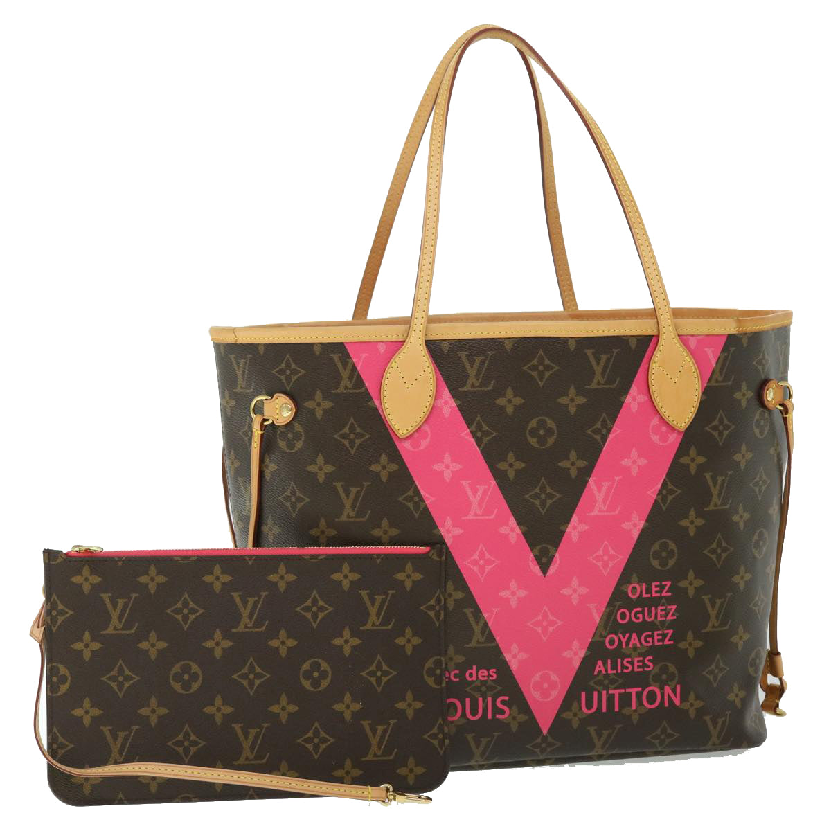 Louis Vuitton Neverfull MM Brown Canvas Tote Bag