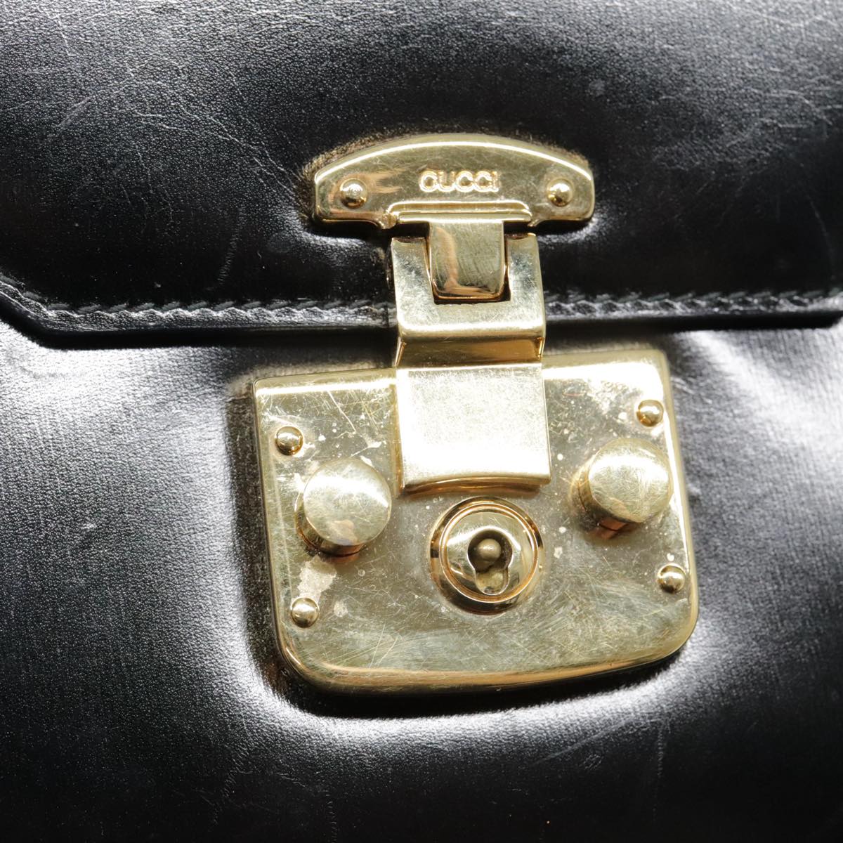 Gucci Lady Lock Black Leather Hand Bag