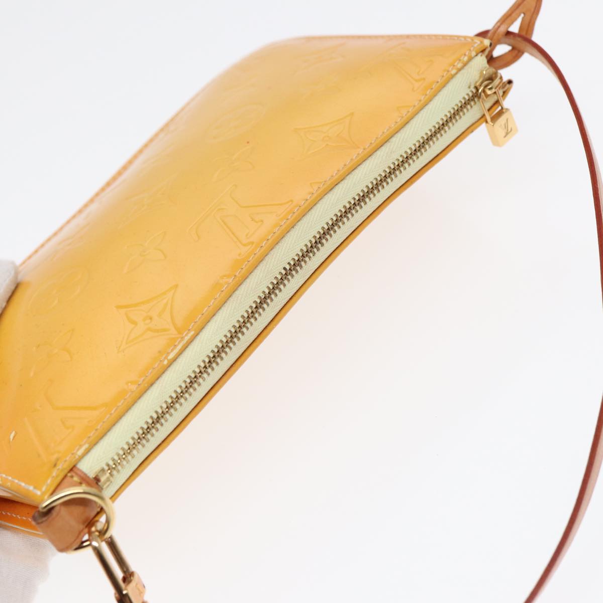 Louis Vuitton Lexington Yellow Patent Leather Clutch Bag