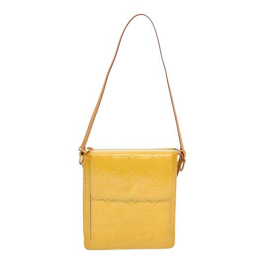 Louis Vuitton Mott Yellow Patent Leather Clutch Bag