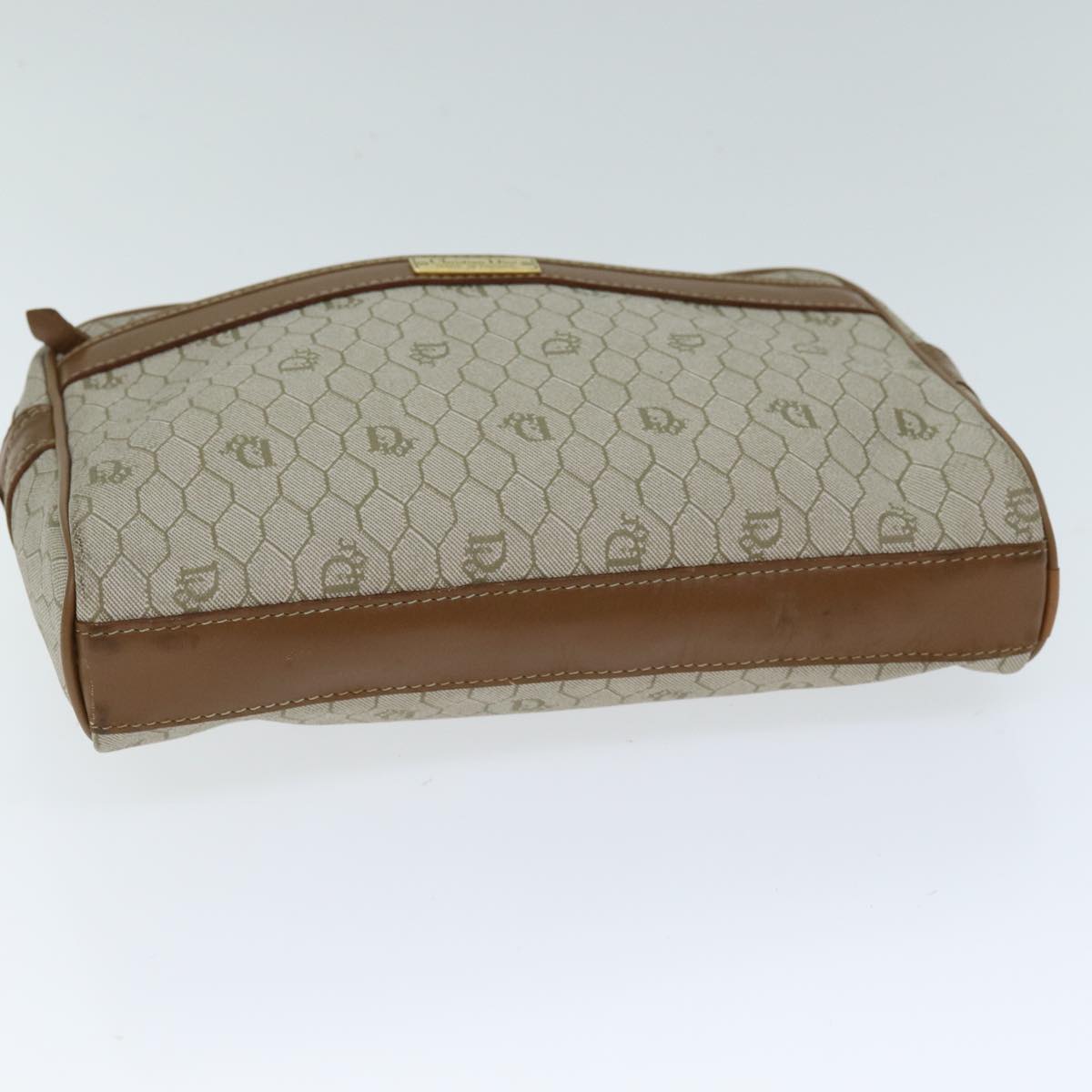 Dior Honeycomb Beige Canvas Clutch Bag