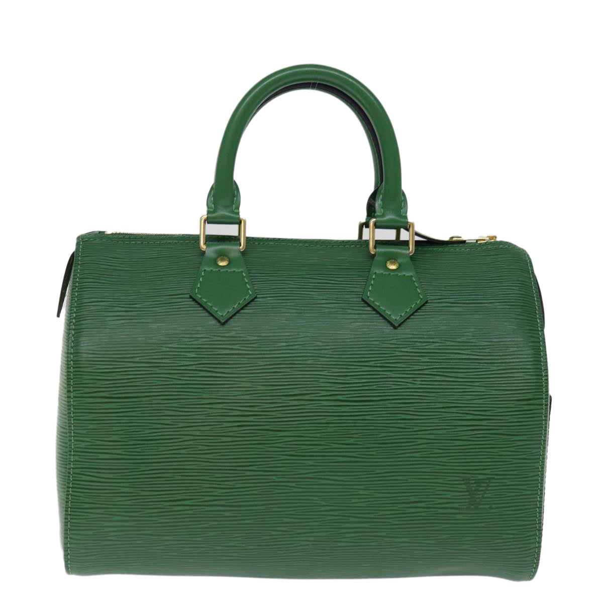 Louis Vuitton Speedy 25 Green Leather Hand Bag