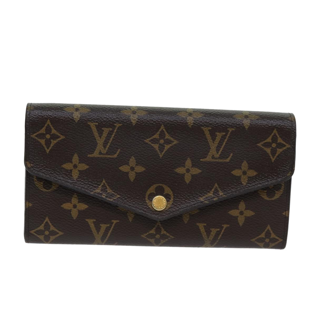 Louis Vuitton Portefeuille Sarah Brown Canvas Wallet Accessories