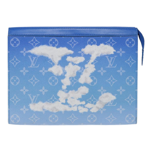 Louis Vuitton Pochette voyage Blue Canvas Clutch Bag