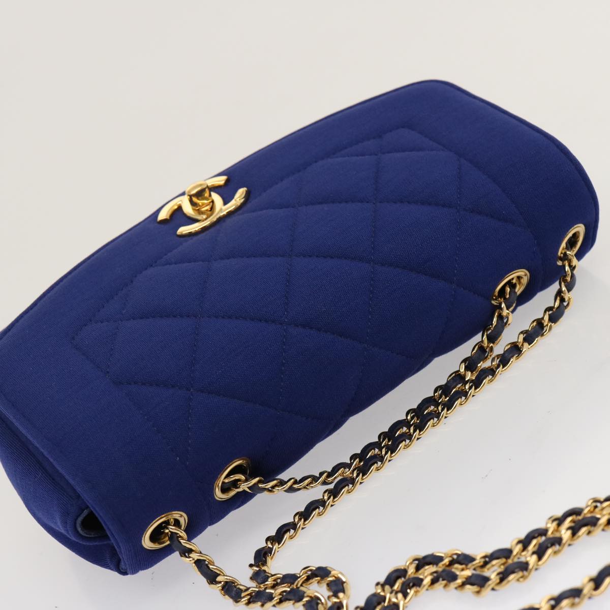 Chanel Diana Blue Canvas Shoulder Bag