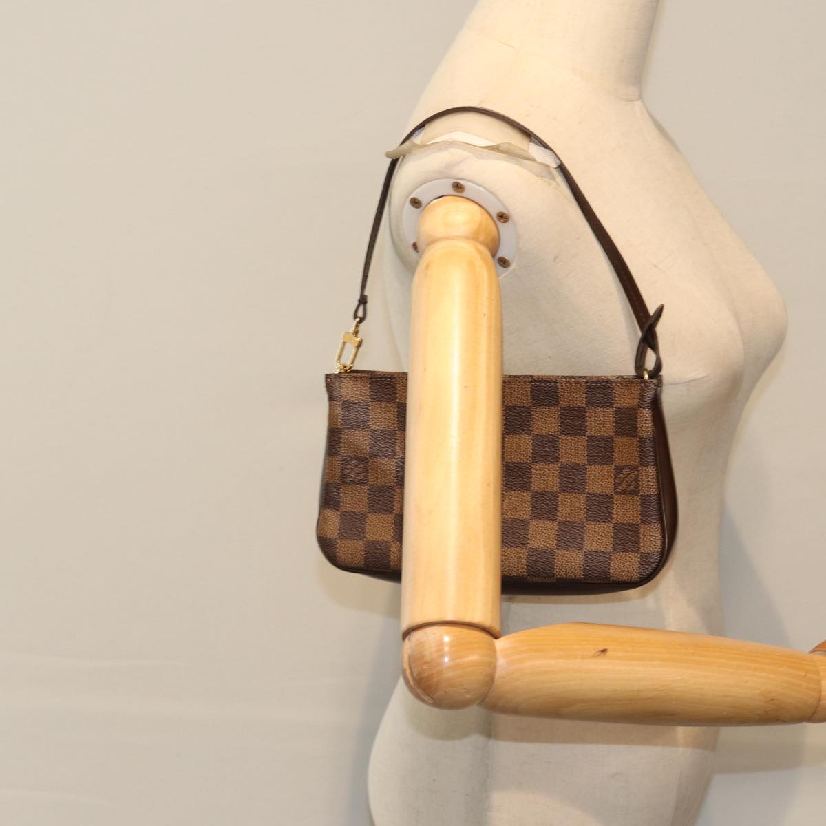 Louis Vuitton Pochette Accessoire Brown Canvas Clutch Bag