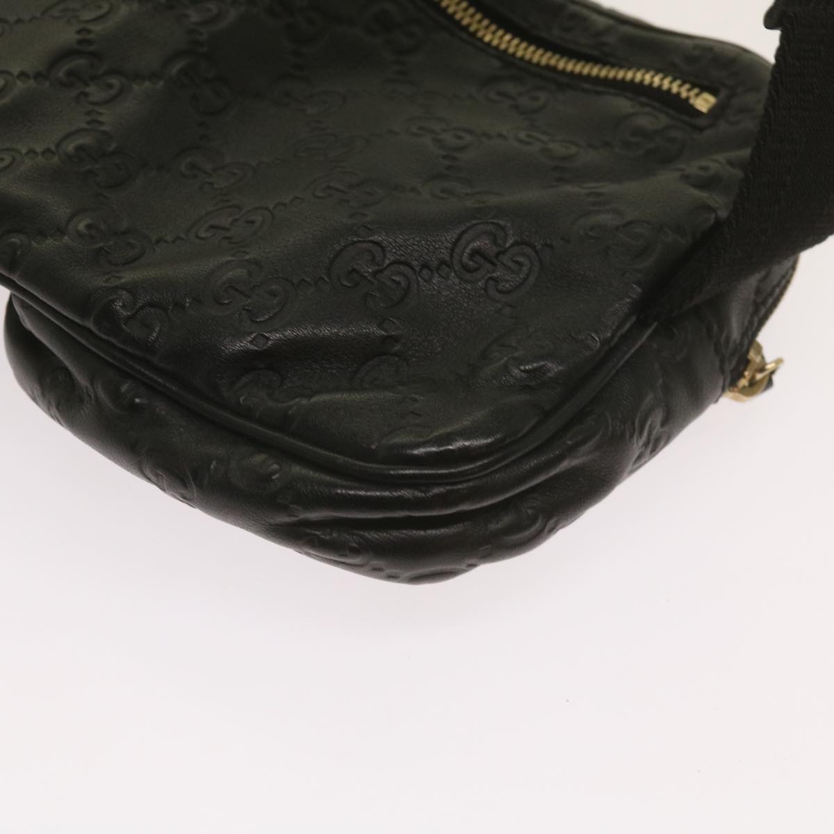 Gucci GG Signature Black Leather Shoulder Bag