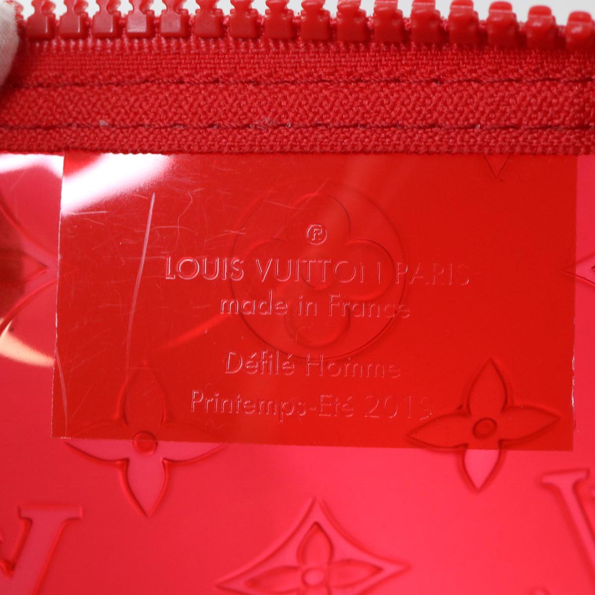 Louis Vuitton Keepall Bandouliere 50 Red Plastic Travel Bag